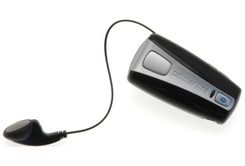 CELLULARLINE Mono auricolare in-ear con riavvolgitore a clip Cellular Line nero